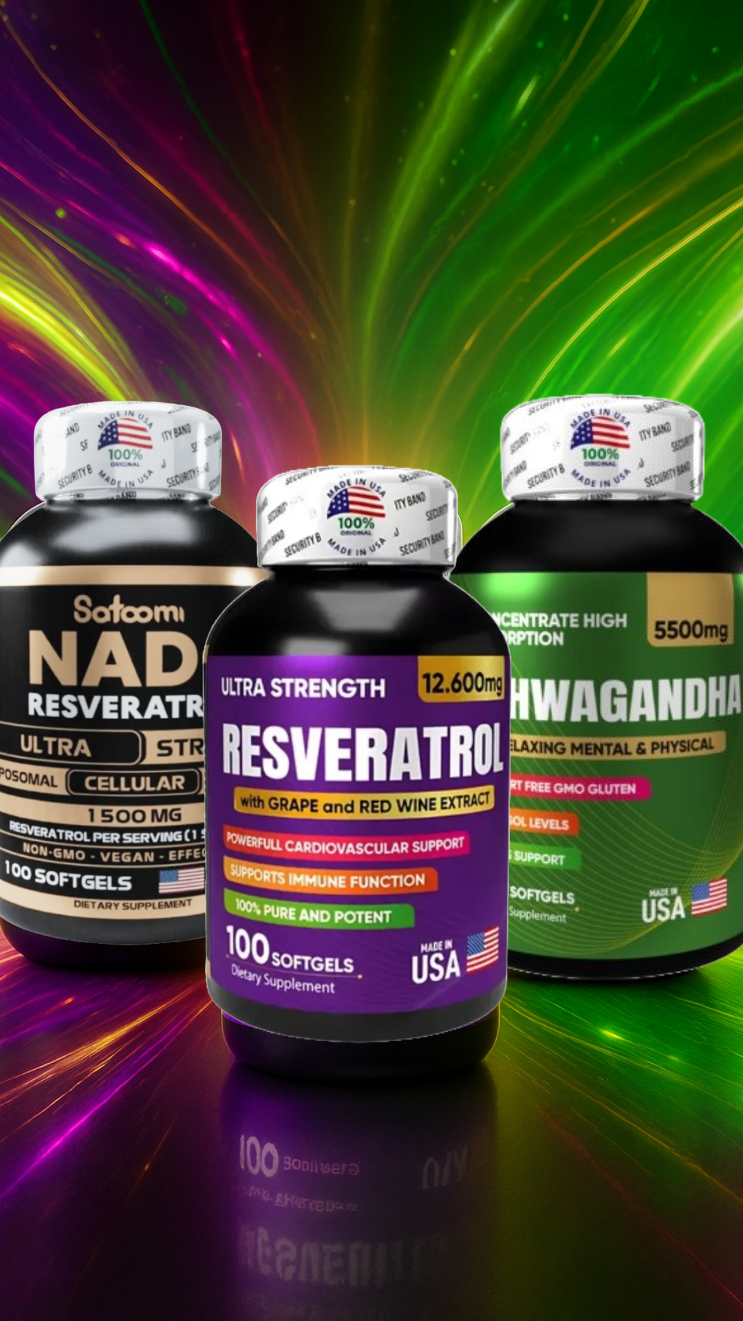 Nad+ resveratrol, Ashwagandha y Resveratrol