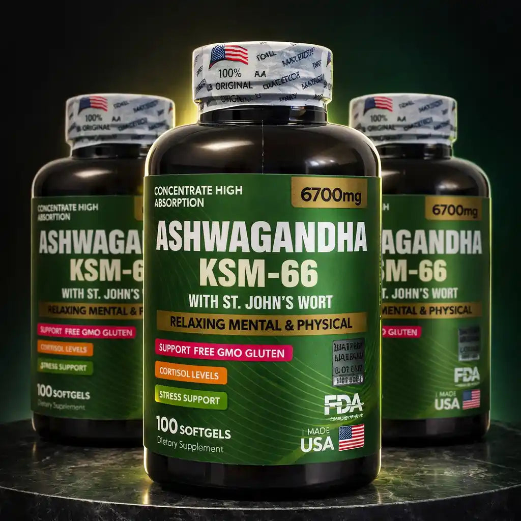 Fòrmula avanzada de Ashwagandha ksm66 + hierba de San Juan: PAGUE 2 LLEVE 3