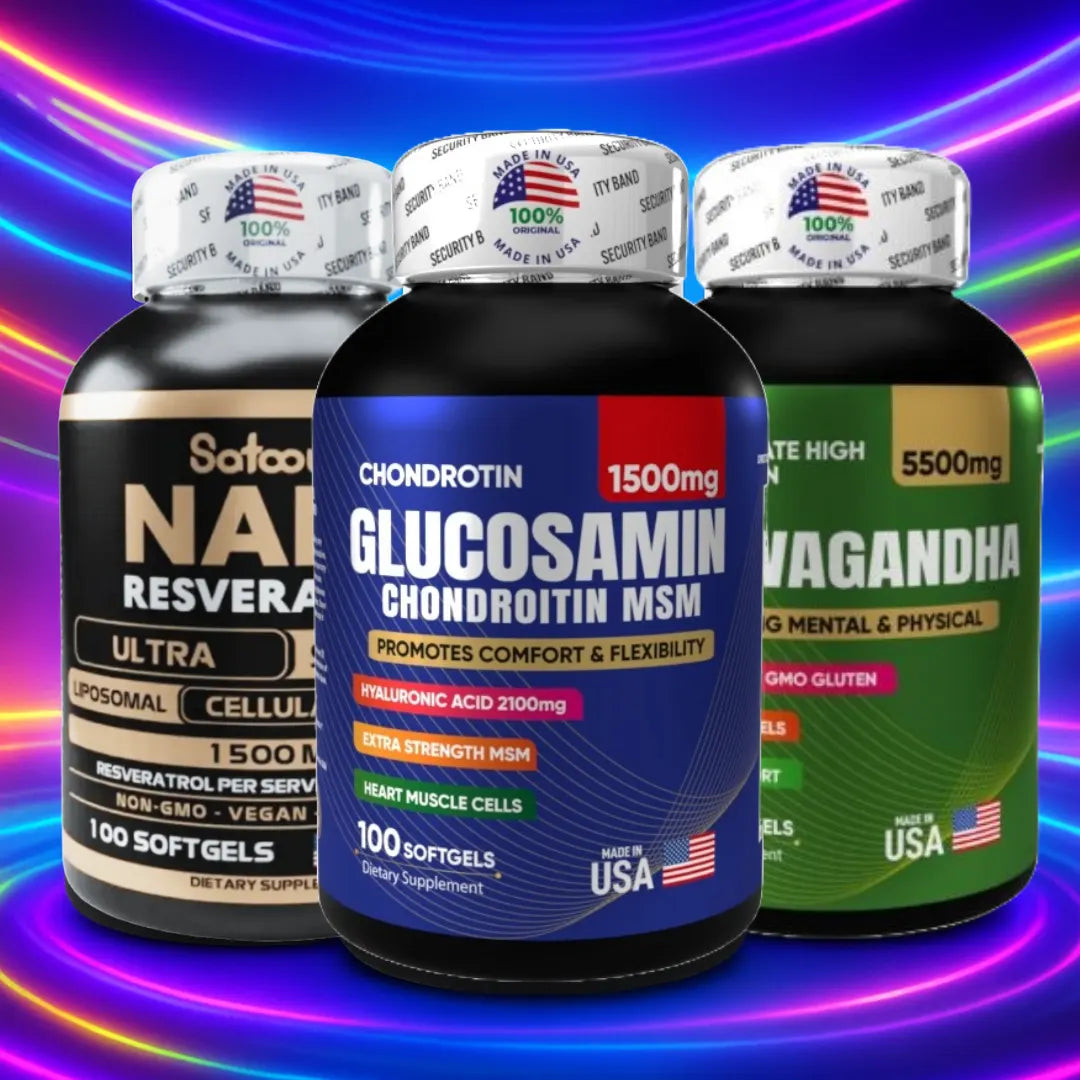 Nad+ resveratrol, Ashwagandha y Glucosamina : PAGUE 2 LLEVE 3
